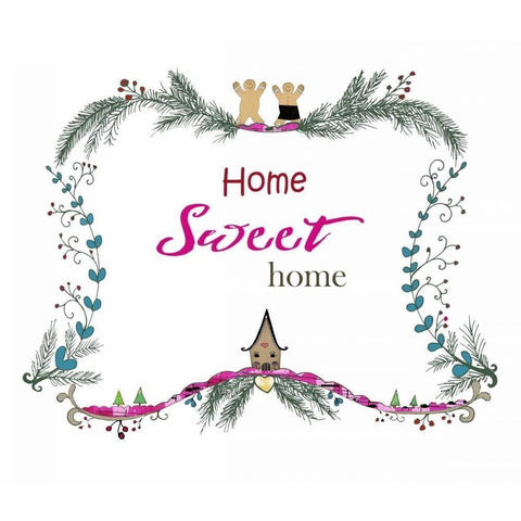 Home Sweet Home Gingerbread Black Modern Wood Framed Art Print by Ogren, Sarah