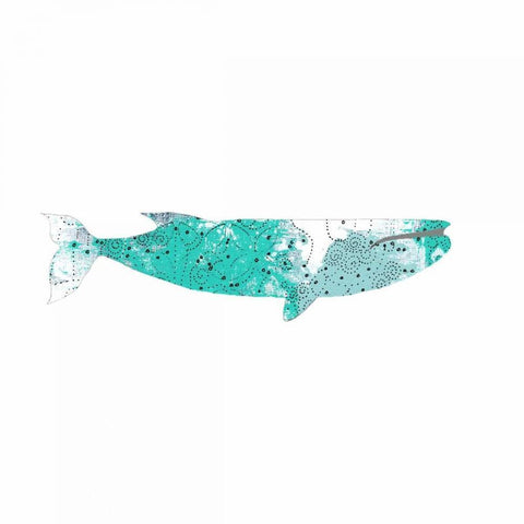 Blue Whale Gold Ornate Wood Framed Art Print with Double Matting by Ogren, Sarah