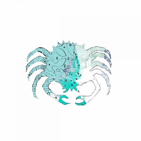 Blue Crab Black Ornate Wood Framed Art Print with Double Matting by Ogren, Sarah