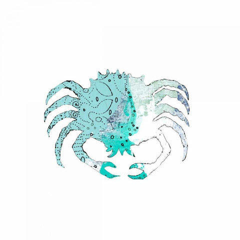 Blue Crab Black Modern Wood Framed Art Print by Ogren, Sarah