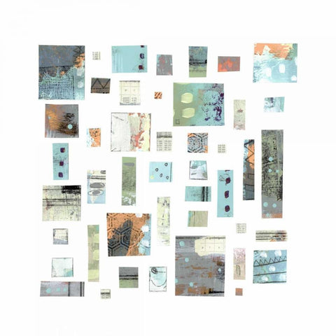 Blocks Black Modern Wood Framed Art Print by Ogren, Sarah