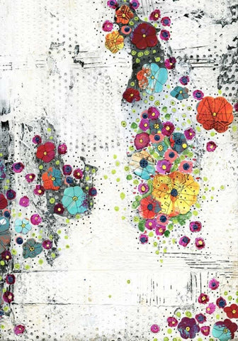 Floral I Black Ornate Wood Framed Art Print with Double Matting by Ogren, Sarah