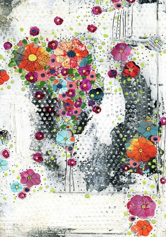 Floral II White Modern Wood Framed Art Print with Double Matting by Ogren, Sarah