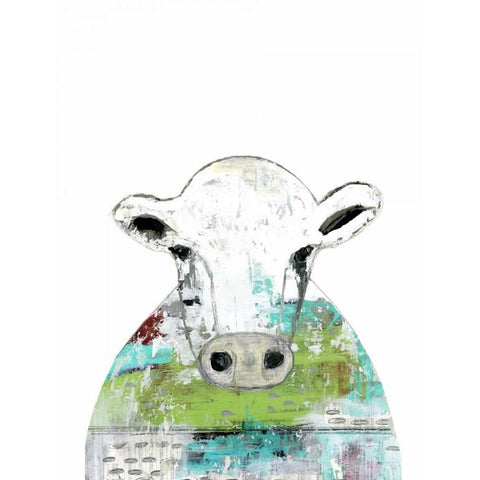 Collage Cow II Black Modern Wood Framed Art Print with Double Matting by Ogren, Sarah