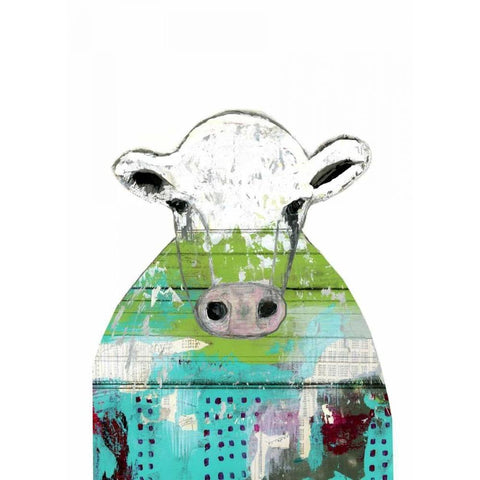 Collage Cow White Modern Wood Framed Art Print by Ogren, Sarah