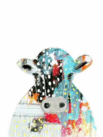 Abstract Cow Black Ornate Wood Framed Art Print with Double Matting by Ogren, Sarah