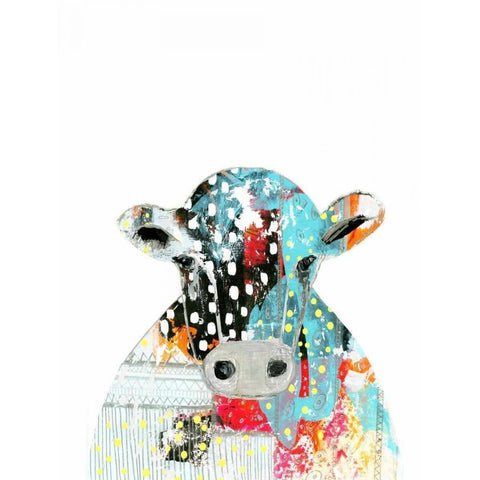 Abstract Cow White Modern Wood Framed Art Print by Ogren, Sarah