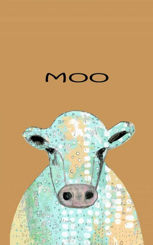 Moo Cow White Modern Wood Framed Art Print with Double Matting by Ogren, Sarah