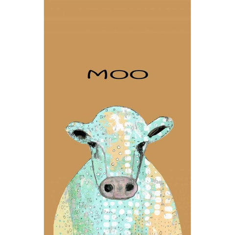Moo Cow Gold Ornate Wood Framed Art Print with Double Matting by Ogren, Sarah