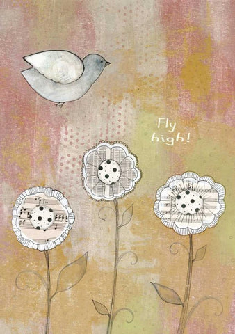 Fly High Black Ornate Wood Framed Art Print with Double Matting by Ogren, Sarah