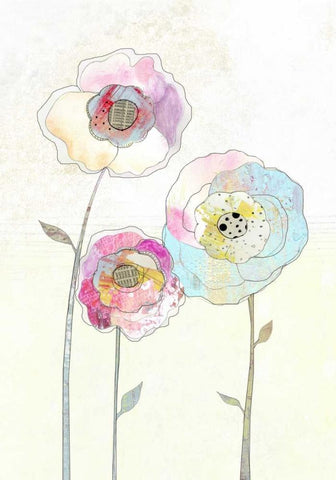 Flowers Black Ornate Wood Framed Art Print with Double Matting by Ogren, Sarah