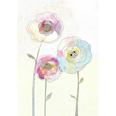 Flowers White Modern Wood Framed Art Print by Ogren, Sarah