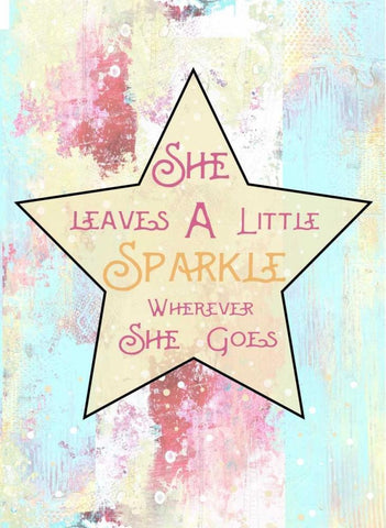 Sparkle Star White Modern Wood Framed Art Print with Double Matting by Ogren, Sarah