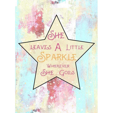 Sparkle Star Black Modern Wood Framed Art Print with Double Matting by Ogren, Sarah