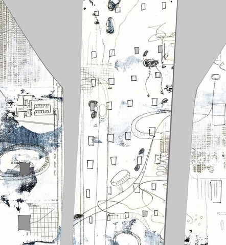 City II White Modern Wood Framed Art Print with Double Matting by Ogren, Sarah