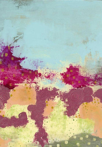 Abstract Roses White Modern Wood Framed Art Print with Double Matting by Ogren, Sarah