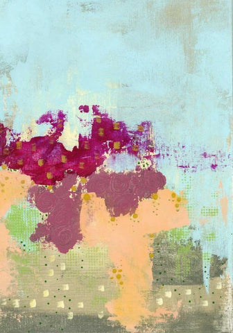 Abstract roses II White Modern Wood Framed Art Print with Double Matting by Ogren, Sarah