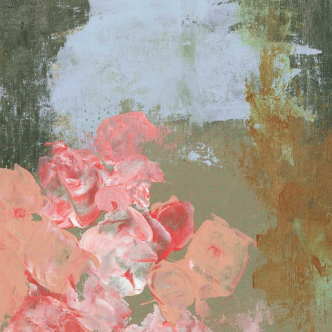 Pink Roses II Black Modern Wood Framed Art Print with Double Matting by Ogren, Sarah