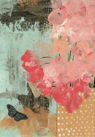 Dramatic Flowers II Black Ornate Wood Framed Art Print with Double Matting by Ogren, Sarah