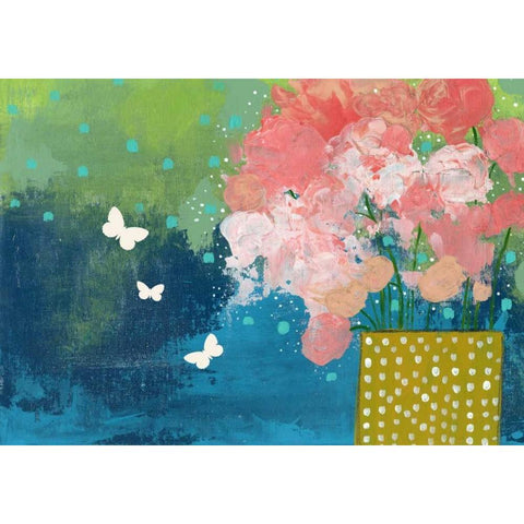 The Yellow Vase Black Modern Wood Framed Art Print with Double Matting by Ogren, Sarah