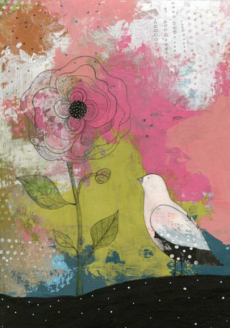 The Translucent Flower White Modern Wood Framed Art Print with Double Matting by Ogren, Sarah