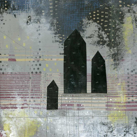 City Life Black Modern Wood Framed Art Print by Ogren, Sarah