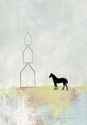 3 Barns White Modern Wood Framed Art Print with Double Matting by Ogren, Sarah