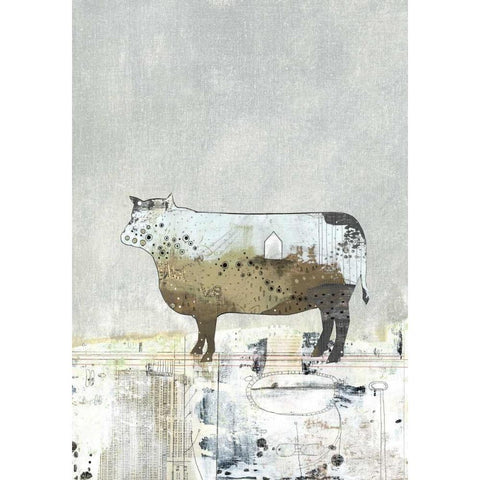 Brown Cow Gold Ornate Wood Framed Art Print with Double Matting by Ogren, Sarah