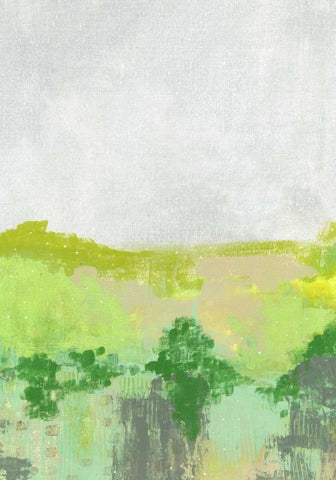 Green Landscape White Modern Wood Framed Art Print with Double Matting by Ogren, Sarah