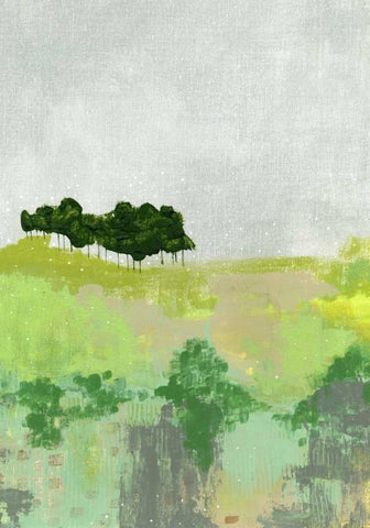 Trees White Modern Wood Framed Art Print with Double Matting by Ogren, Sarah