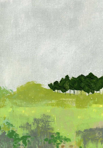 Trees II White Modern Wood Framed Art Print with Double Matting by Ogren, Sarah