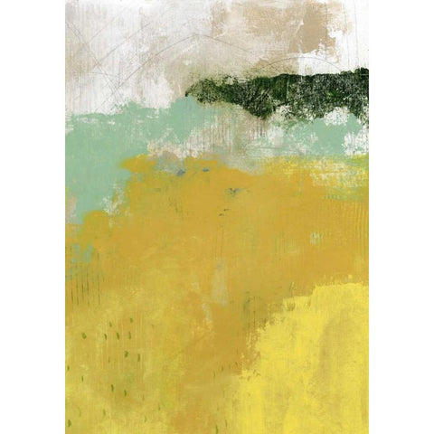 The Yellow Field Black Modern Wood Framed Art Print by Ogren, Sarah