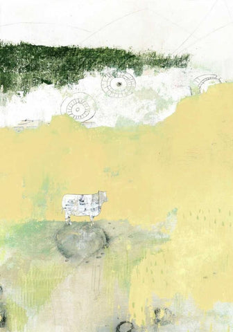 Out to Pasture White Modern Wood Framed Art Print with Double Matting by Ogren, Sarah