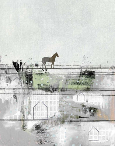 The Brown Horse White Modern Wood Framed Art Print with Double Matting by Ogren, Sarah