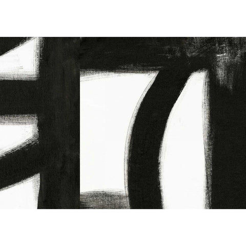 Black and White V Black Modern Wood Framed Art Print by Ogren, Sarah