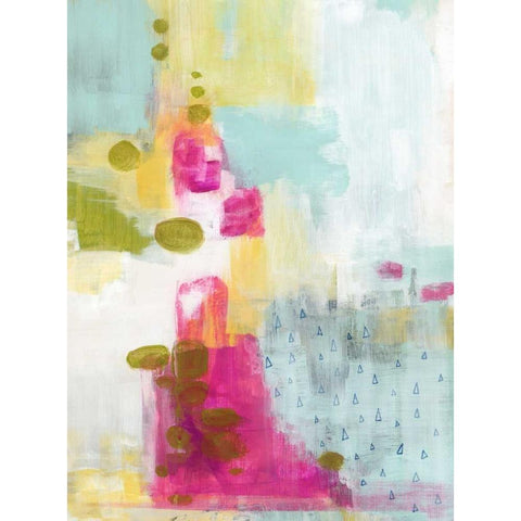 Blue Triangles Gold Ornate Wood Framed Art Print with Double Matting by Ogren, Sarah