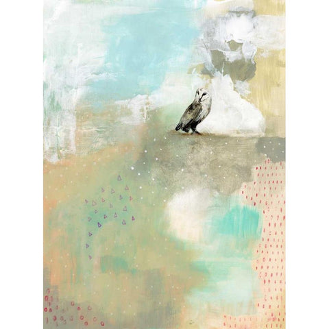 The Brown and White Owl Black Modern Wood Framed Art Print with Double Matting by Ogren, Sarah