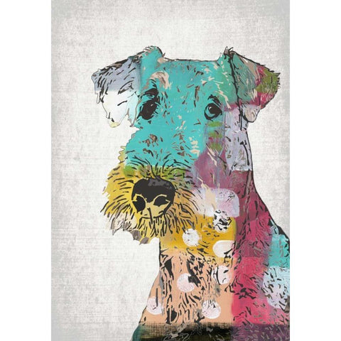 Abstract Dog White Modern Wood Framed Art Print by Ogren, Sarah