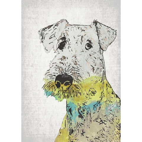 Abstract Dog III Black Modern Wood Framed Art Print with Double Matting by Ogren, Sarah