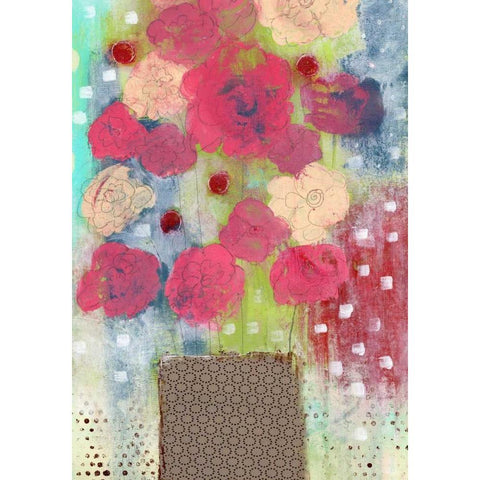 Bright Floral in Vase White Modern Wood Framed Art Print by Ogren, Sarah