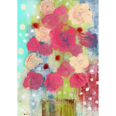 Bright Floral White Modern Wood Framed Art Print by Ogren, Sarah