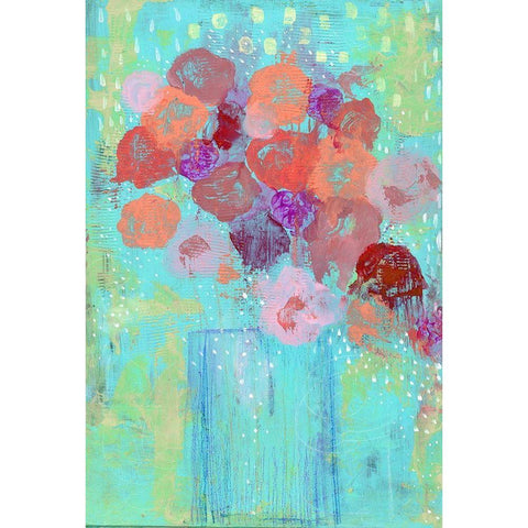 The Blue Vase II Black Modern Wood Framed Art Print with Double Matting by Ogren, Sarah