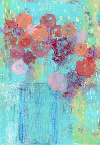 The Blue Vase White Modern Wood Framed Art Print with Double Matting by Ogren, Sarah