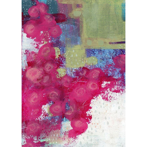 Hot Pink Roses II Gold Ornate Wood Framed Art Print with Double Matting by Ogren, Sarah