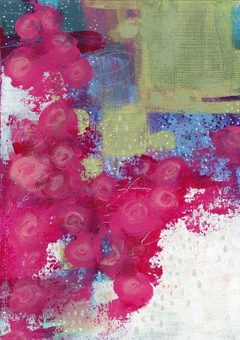 Hot Pink Roses II Black Ornate Wood Framed Art Print with Double Matting by Ogren, Sarah