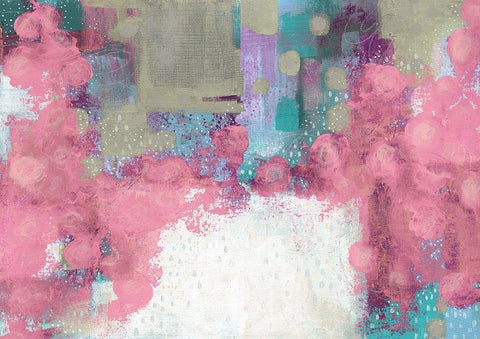 Light Pink Roses White Modern Wood Framed Art Print with Double Matting by Ogren, Sarah