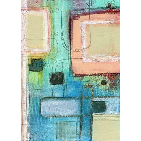 The Blue Crayon Gold Ornate Wood Framed Art Print with Double Matting by Ogren, Sarah