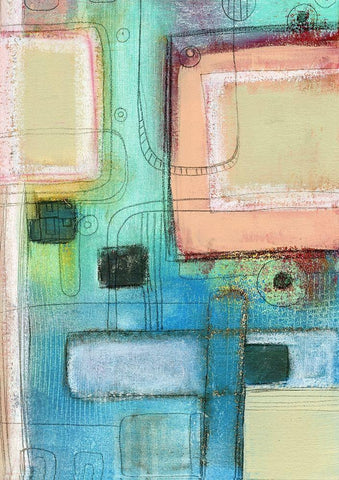 The Blue Crayon White Modern Wood Framed Art Print with Double Matting by Ogren, Sarah