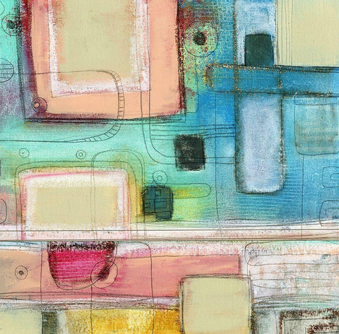 A Pale Pink Square White Modern Wood Framed Art Print with Double Matting by Ogren, Sarah