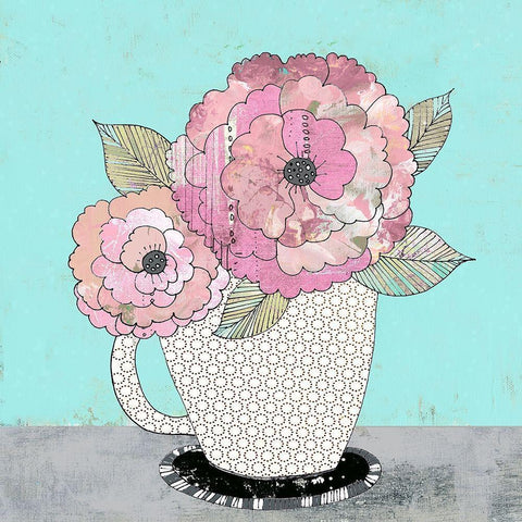 Tea Cup I White Modern Wood Framed Art Print by Ogren, Sarah